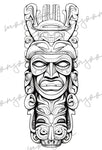 Native Masks Grayscale Coloring Book (Printbook)