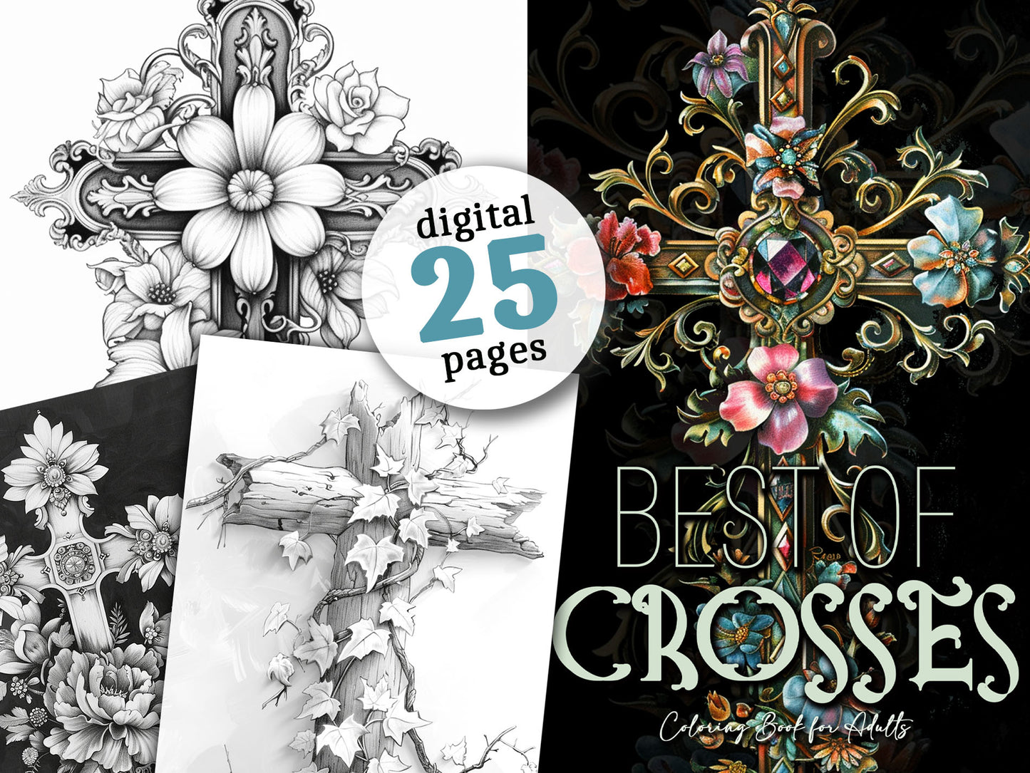 Cross Coloring Book Celtic Crosses Coloring Book: Adult Coloring Book