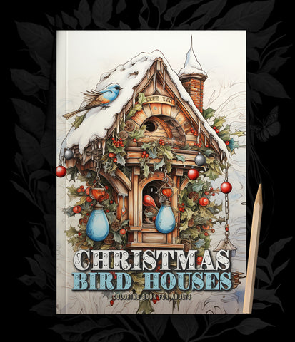 Christmas Bird Houses Coloring Book for Adults (Printbook)