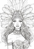 costumes grayscale coloring book printable