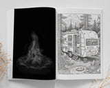 Camping Adventures Grayscale Coloring Book (Digital)