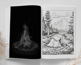 Camping Adventures Grayscale Coloring Book for Adults (Printbook)