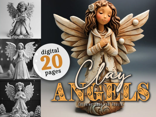 Clay Christmas Angels Coloring pages  Monsoon Publishing USA