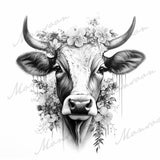 Cows Grayscale Coloring Book (Printbook)