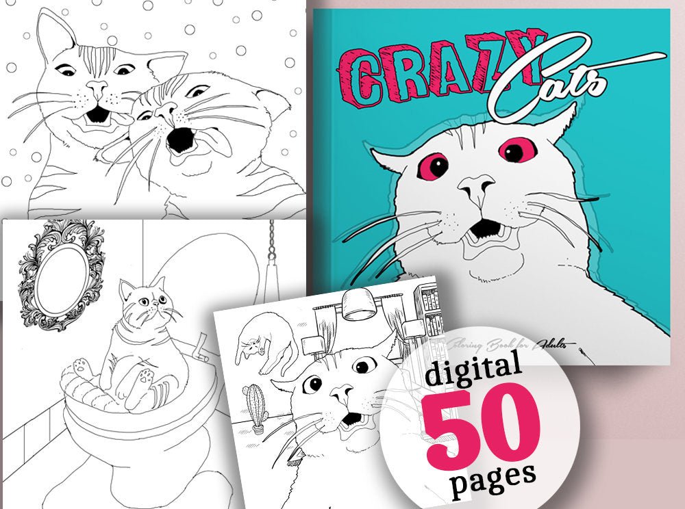 Crazy Cats Coloring Book (Digital) – Monsoon Publishing USA