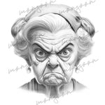 Grumpy Grandma Grayscale Coloring Book (Digital)