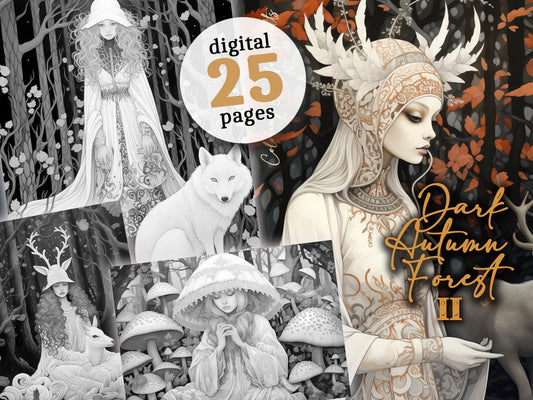 dark autumn forest coloring pages monsoon publishing