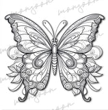 Butterflies Coloring Book Grayscale (Printbook)
