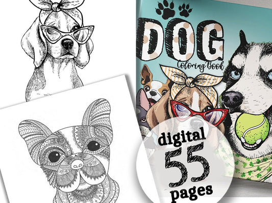 Dog Coloring Book for Adults (Digital) - Monsoon Publishing USA