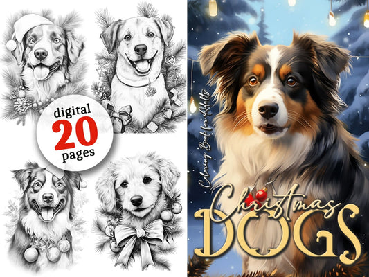 Christmas Dogs Coloring Book printable  Monsoon Publishing USA