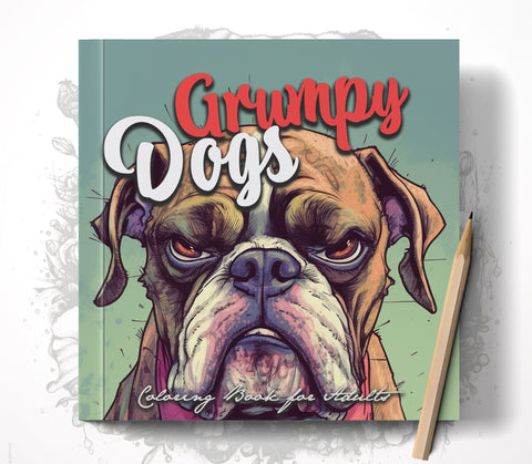 Grumpy Dogs Grayscale Coloring Book (Printbook)