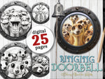 Doorbell Funny Animals Grayscale Coloring Book (Digital)