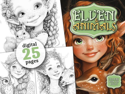 elves coloring pages digital download monsoon publishing