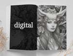Forest Elves Grayscale Coloring Book (Digital)