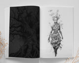 digital forest coloring book grayscale