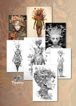 forest spirit coloring book grayscale