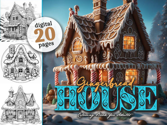 Gingerbread Houses Coloring Book christmas coloring pages digital Monsoon Publishing USA
