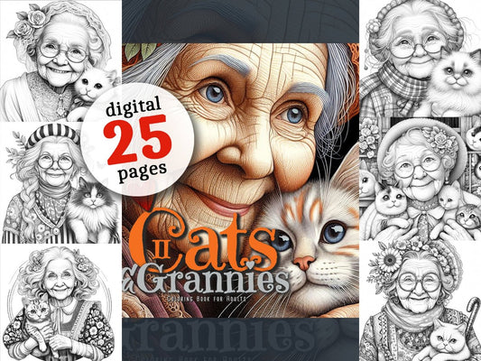 grandma cats coloring book monsoon publishing