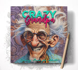 Crazy Grandpas Grayscale Coloring Book (Printbook)