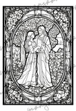 Stain Glass Windows Bible Grayscale Coloring Book (Printbook)