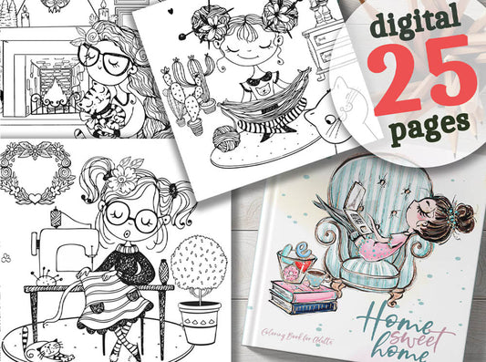 Home Sweet Home Coloring Book for Adults (Digital) - Monsoon Publishing USA