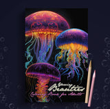 Deep Sea Jellyfish Grayscale Ocean Coloring Book (Printbook)