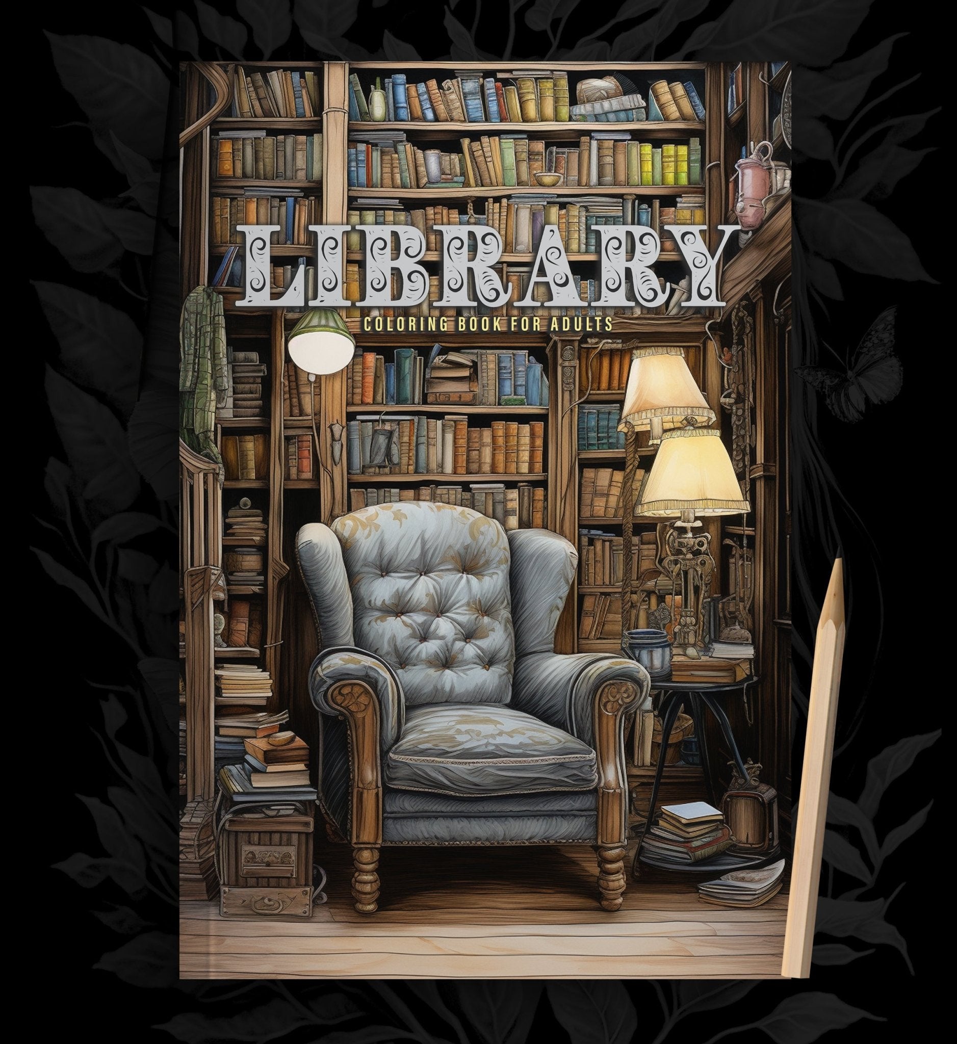 Library Grayscale Library Coloring Book Grayscale (Printbook) โ Monsoon Publishing USA