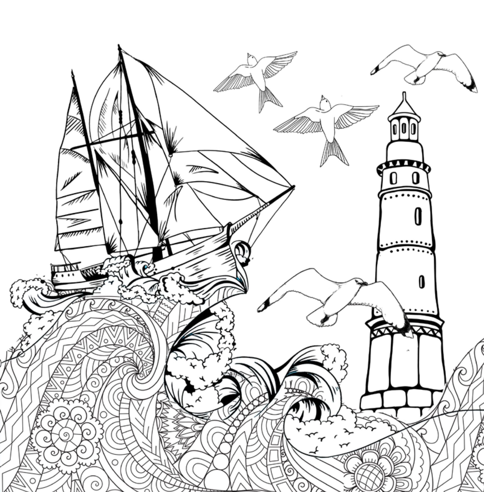 Coloring Lighthouse Drawing Coloring Page Lighthouse Free Printables
