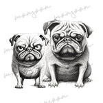 Grumpy Dogs Grayscale Coloring Book (Digital)