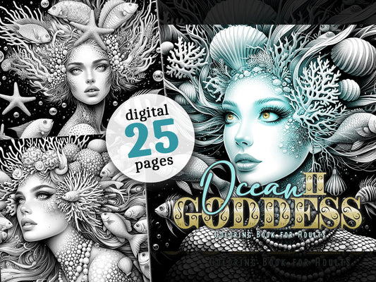 ocean goddess ocean coloring book monsoon publishing