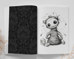 Cute Creepy Dolls Grayscale Coloring Book (Printbook)