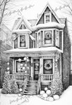 Christmas Houses Coloring Book for Adults (Printbook)