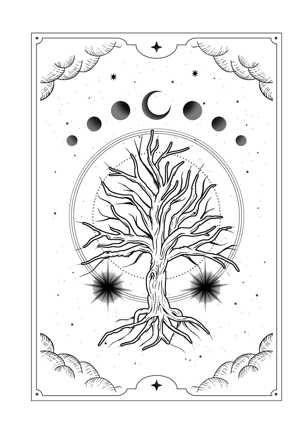 Sun Moon Stars Coloring Pages