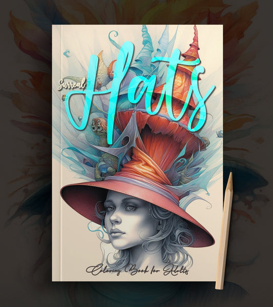 Surreal Hats Coloring Book Grayscale (Printbook) - Monsoon Publishing USA