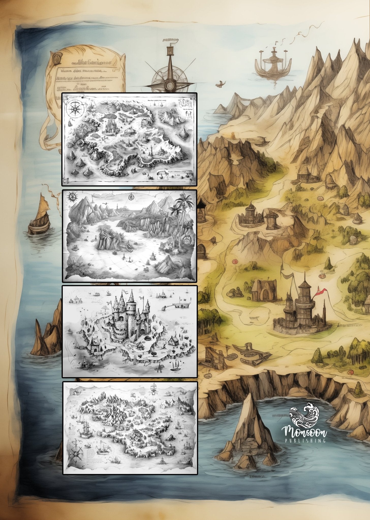 Treasure Map Coloring Book (Printbook) – Monsoon Publishing USA