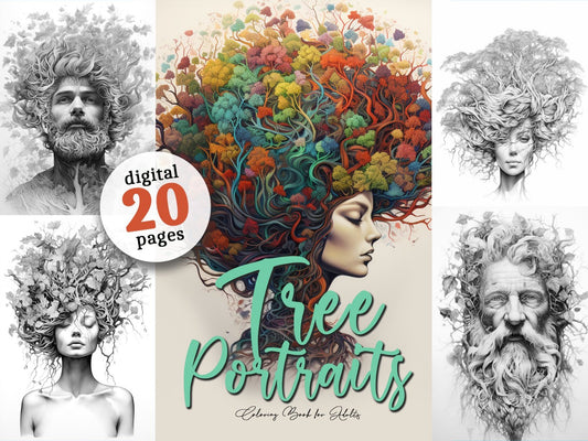 tree portraits coloring book monsoon publishing