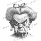 Grumpy Grandma Grayscale Coloring Book (Printbook)
