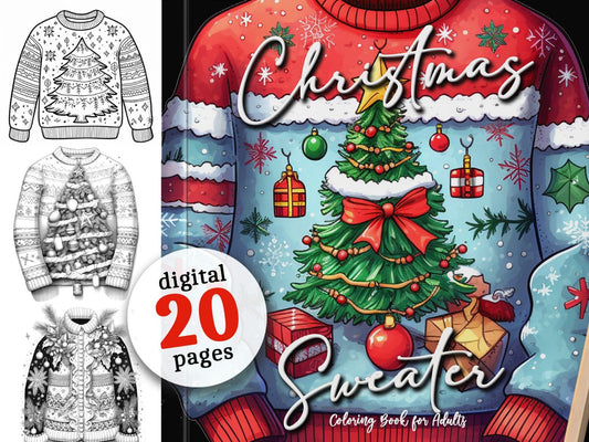 Christmas Sweater Coloring Book for Adults digital Monsoon Publishing USA