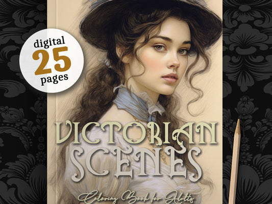 Victorian Scenes Coloring Book (Digital)