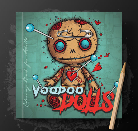 Voodoo Dolls Grayscale Coloring Book (Printbook)