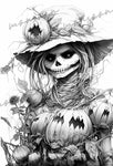 Scarecrows Halloween Coloring Book (Digital)