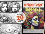 Street Art Wall Graffiti Coloring Book (Digital)