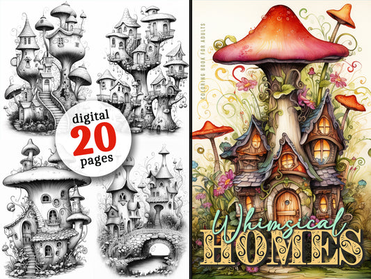 Whimsical Homes Coloring Book (Digital)