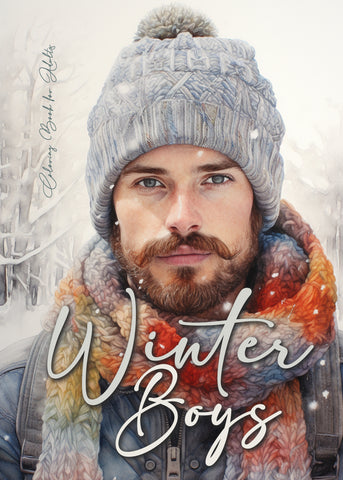 Winter Boys Coloring Book Grayscale (Printbook)