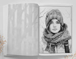Winter Girls Coloring Book Grayscale (Digital)