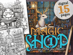 Magic Shop Grayscale Coloring Book (Digital)