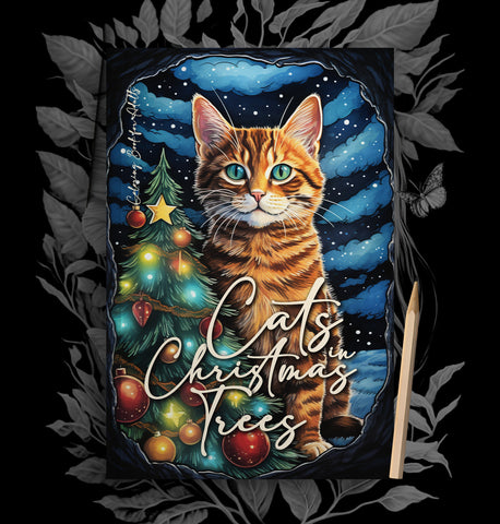 Cats in Christmas Trees Coloring Book for Adults (Printbook)