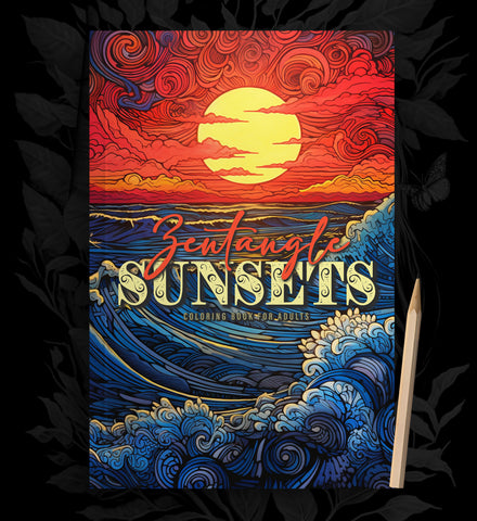 Zentangle Sunsets Coloring Book for Adults (Printbook)