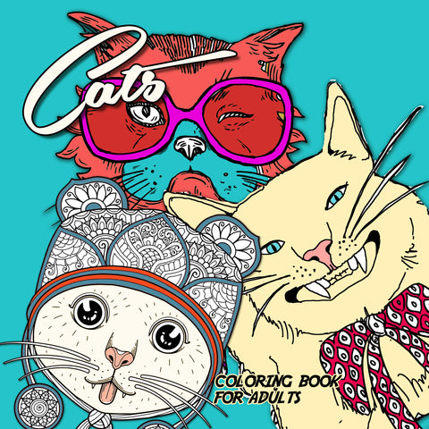 cats coloring book for adults