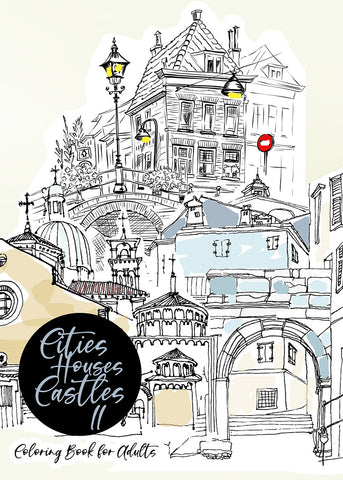 cities houses castles coloring book for adults